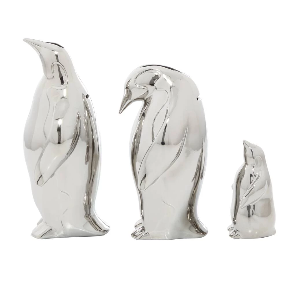 Best Pirce β Set of 3 Silver Porcelain Glam Sculpture 11", 10", 6" by Ivory and Iris π 3 Best Pirce β Set of 3 Silver Porcelain Glam Sculpture 11", 10", 6" by Ivory and Iris π - Image 3