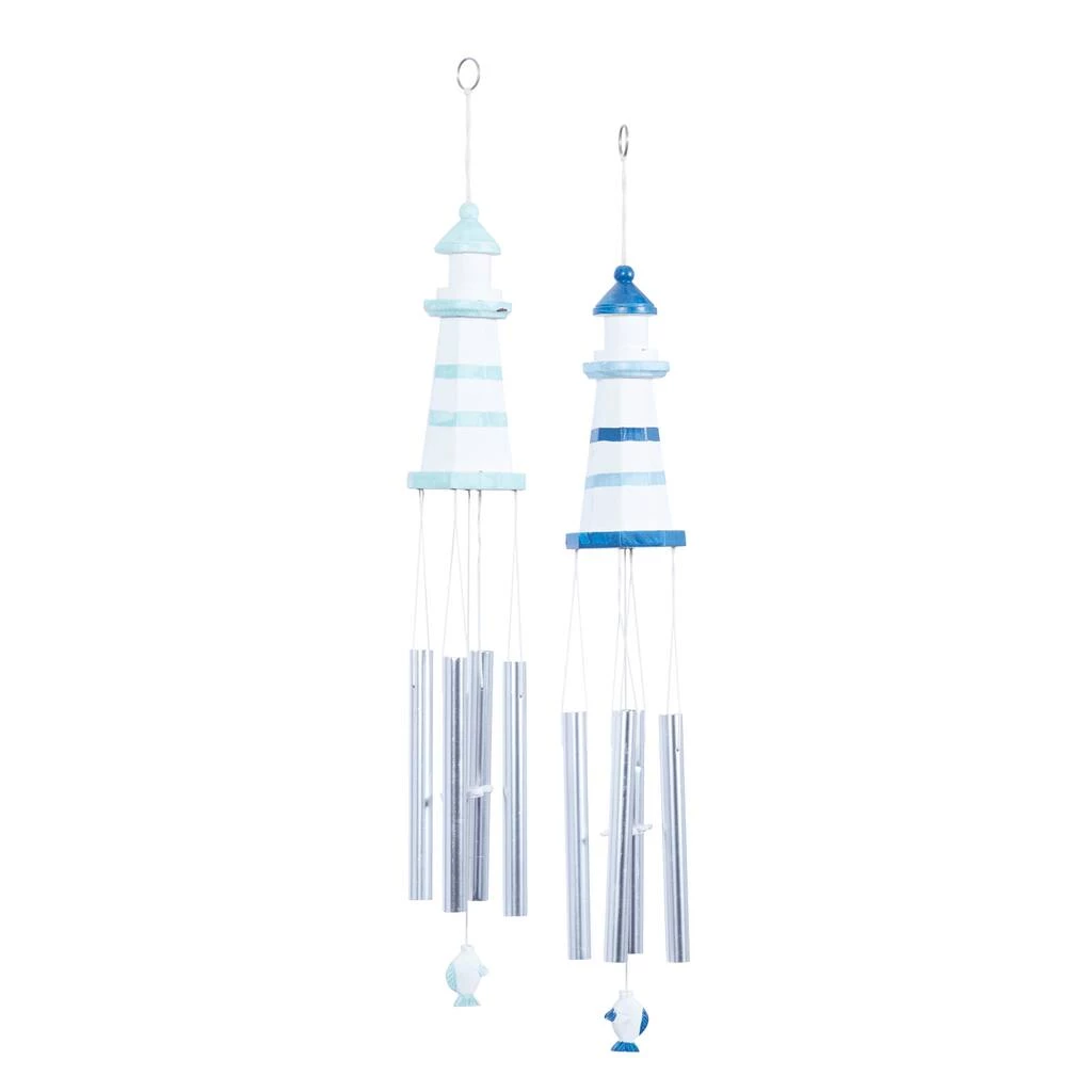 Outlet π Set of 2 White Aluminum Coastal Wind Chimes, 4" x 30" Each by Ivory and Iris π 2 Outlet π Set of 2 White Aluminum Coastal Wind Chimes, 4" x 30" Each by Ivory and Iris π - Image 2