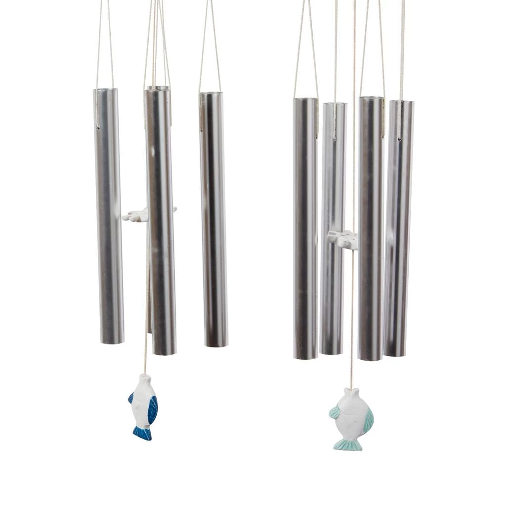 Outlet π Set of 2 White Aluminum Coastal Wind Chimes, 4" x 30" Each by Ivory and Iris π 4 Outlet π Set of 2 White Aluminum Coastal Wind Chimes, 4" x 30" Each by Ivory and Iris π - Image 4