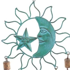 Wholesale 🧨 Turquoise Metal Eclectic Windchime, 13" x 11" x 1" by Ivory and Iris ⭐ -Cheap Ivory and Iris Store D502259S 3