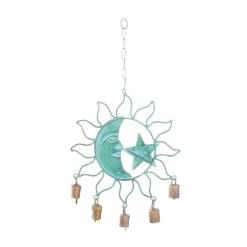 Wholesale 🧨 Turquoise Metal Eclectic Windchime, 13" x 11" x 1" by Ivory and Iris ⭐ -Cheap Ivory and Iris Store D502259S 5