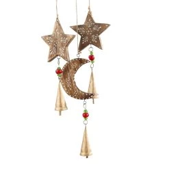New 💯 Gold Mango Wood Eclectic Style Windchime, 7" x 1" x 27" by Ivory and Iris 🧨 -Cheap Ivory and Iris Store D502266S 3