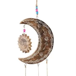 New 💯 Gold Mango Wood Eclectic Style Windchime, 7" x 1" x 27" by Ivory and Iris 🧨 -Cheap Ivory and Iris Store D502266S 4