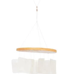 Promo ⭐ White Capiz shell Coastal Windchime, 20" by Ivory and Iris 🛒 -Cheap Ivory and Iris Store D502269S 4