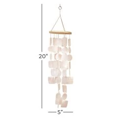 Promo ⭐ White Capiz shell Coastal Windchime, 20" by Ivory and Iris 🛒 -Cheap Ivory and Iris Store D502269S 5