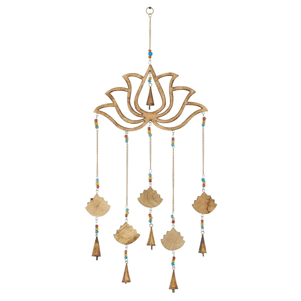 Outlet β Gold Mango Wood Eclectic Style Windchime, 15" x 30" by Ivory and Iris π 1 Outlet β Gold Mango Wood Eclectic Style Windchime, 15" x 30" by Ivory and Iris π