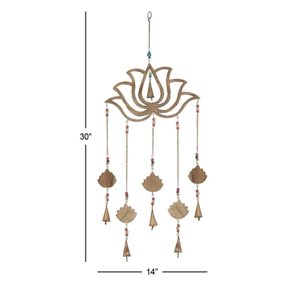 Outlet β Gold Mango Wood Eclectic Style Windchime, 15" x 30" by Ivory and Iris π 10 Outlet β Gold Mango Wood Eclectic Style Windchime, 15" x 30" by Ivory and Iris π - Image 10