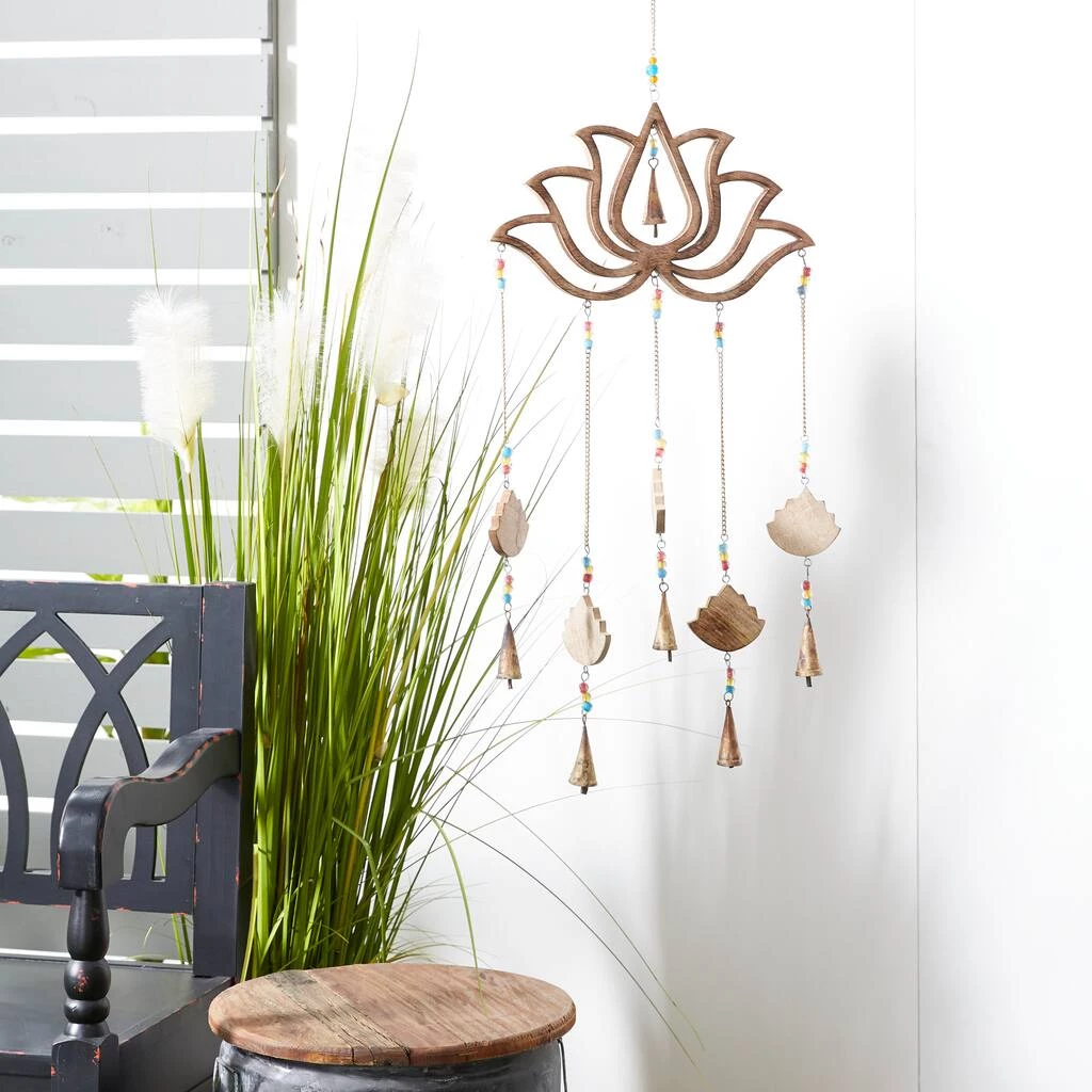 Outlet β Gold Mango Wood Eclectic Style Windchime, 15" x 30" by Ivory and Iris π 11 Outlet β Gold Mango Wood Eclectic Style Windchime, 15" x 30" by Ivory and Iris π - Image 11
