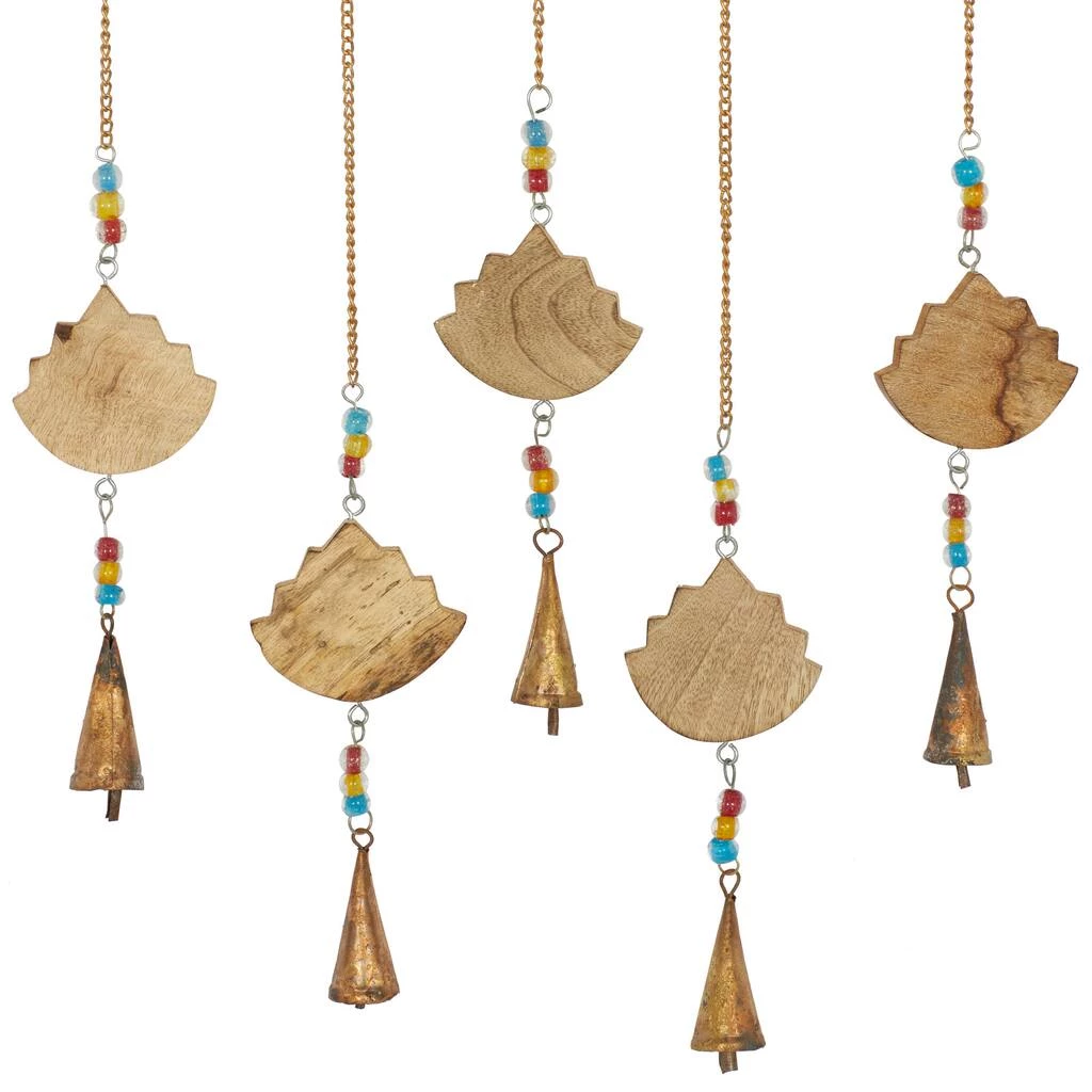 Outlet β Gold Mango Wood Eclectic Style Windchime, 15" x 30" by Ivory and Iris π 5 Outlet β Gold Mango Wood Eclectic Style Windchime, 15" x 30" by Ivory and Iris π - Image 5