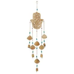 Best deal π Brown Mango Wood Eclectic Style Windchime, 7" x 32" by Ivory and Iris β