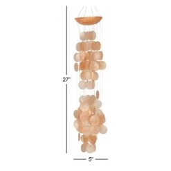 Best deal 😍 Orange Capiz Coastal Windchime, 5" x 27" by Ivory and Iris 😍 -Cheap Ivory and Iris Store D502276S 5