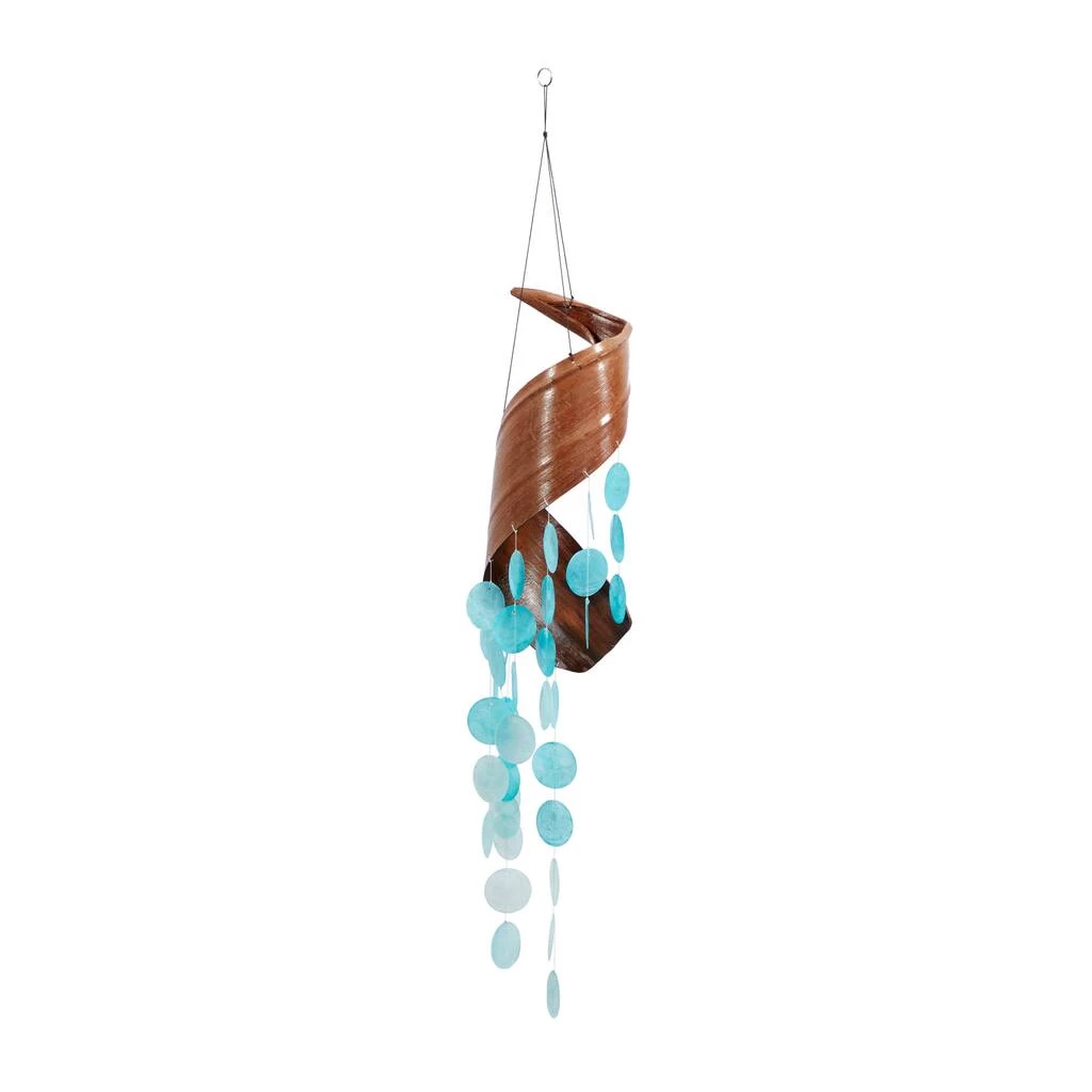 Top 10 π Teal Capiz Coastal Windchime, 5" x 32" by Ivory and Iris β 2 Top 10 π Teal Capiz Coastal Windchime, 5" x 32" by Ivory and Iris β - Image 2