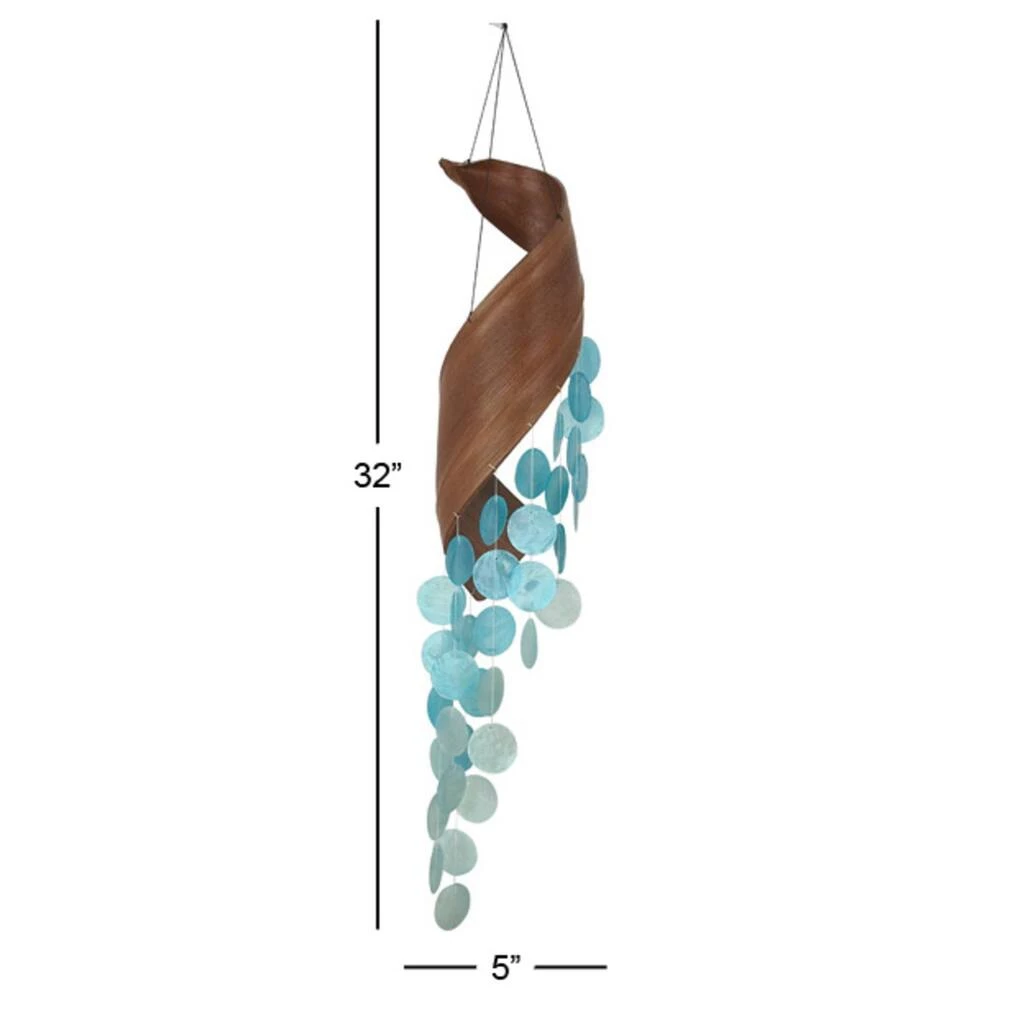 Top 10 π Teal Capiz Coastal Windchime, 5" x 32" by Ivory and Iris β 5 Top 10 π Teal Capiz Coastal Windchime, 5" x 32" by Ivory and Iris β - Image 5