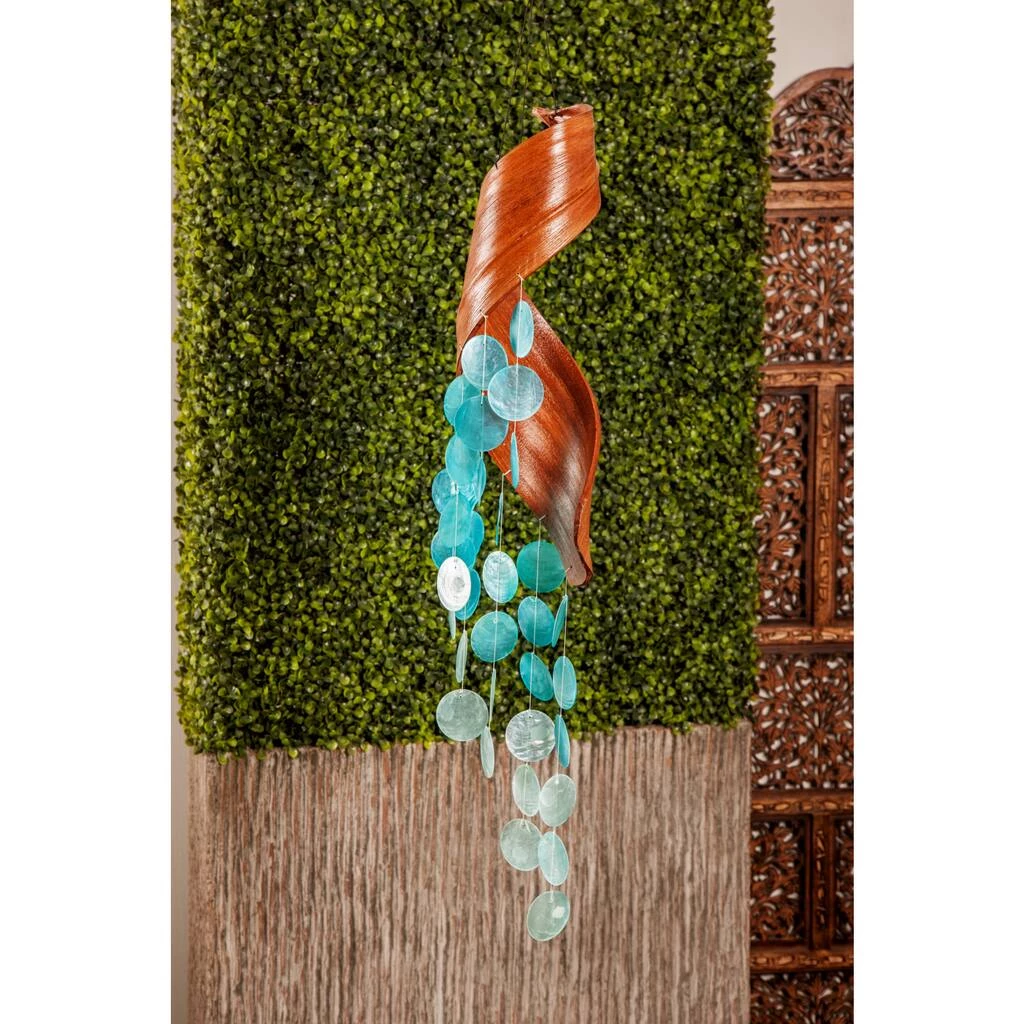 Top 10 π Teal Capiz Coastal Windchime, 5" x 32" by Ivory and Iris β 6 Top 10 π Teal Capiz Coastal Windchime, 5" x 32" by Ivory and Iris β - Image 6