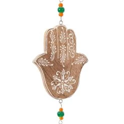 Outlet ⭐ Brown Mango Wood Eclectic Style Windchime, 5" x 1" x 32" by Ivory and Iris ⭐ -Cheap Ivory and Iris Store D502280S 7