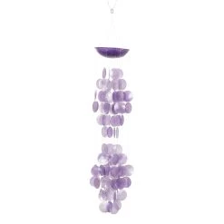 Cheap 🌟 Purple Capiz Coastal Windchime, 5" x 27" by Ivory and Iris 👍