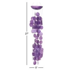 Cheap 🌟 Purple Capiz Coastal Windchime, 5" x 27" by Ivory and Iris 👍 -Cheap Ivory and Iris Store D502283S 6