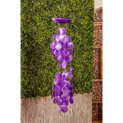 Cheap 🌟 Purple Capiz Coastal Windchime, 5" x 27" by Ivory and Iris 👍 -Cheap Ivory and Iris Store D502283S 7