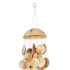 Outlet 🔔 Gold Coconut shells Coastal Windchime, 5" x 17" by Ivory and Iris 💯 -Cheap Ivory and Iris Store D502284S 4