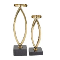 Best deal 🥰 Set of 2 Gold Stainless Steel Candle Holder 15", 12" by Ivory and Iris 👏 -Cheap Ivory and Iris Store D502357S 5
