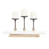 Deals 🌟 White Fir Modern Farmhouse Candelabra, 9" x 20" x 4" by Ivory and Iris ⌛