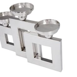Best deal 💯 Silver Stainless Steel Modern Candle Holder, 11" x 14" x 6" by Ivory and Iris 🔔 -Cheap Ivory and Iris Store D502360S 5