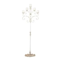 Best Sale π₯° White Iron French Country Candelabra, 22" x 22" x 16" by Ivory and Iris π₯°