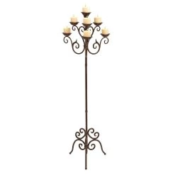 Promo 😍 5ft. Brown Traditional Candle Holder Lantern by Ivory and Iris 🧨
