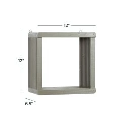 Brand new 🛒 Gray Wood Contemporary Wall Shelf, 12" x 12" x 7" by Ivory and Iris 🔥 -Cheap Ivory and Iris Store D502373S 7