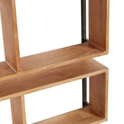 Buy 🎉 Brown Wood Industrial Wall Shelf, 35" x 24" x 6" by Ivory and Iris 😉 -Cheap Ivory and Iris Store D502375S 3