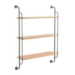 New π Brown Iron Industrial Wall Shelf, 33" x 25" x 7" by Ivory and Iris π