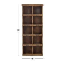 Best Sale 👏 Brown Wood Rustic Wall Shelf, 42" x 18" x 7" by Ivory and Iris 🎉 -Cheap Ivory and Iris Store D502378S 6