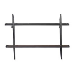 Deals 🧨 Black Iron and Wood Industrial Wall Shelves, 23" x 32" x 6" by Ivory and Iris ⌛ -Cheap Ivory and Iris Store D502379S 5