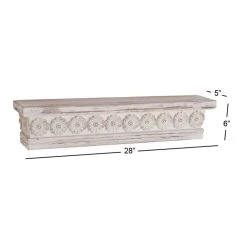 Deals 🔔 White Chinese fir wood Vintage Wall Shelf, 6" x 28" x 5" by Ivory and Iris 😍 -Cheap Ivory and Iris Store D502383S 6