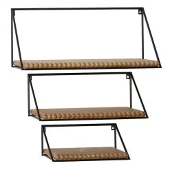 Wholesale π€© Set of 3 Black Metal Industrial Wall Shelf, 24", 19", 14" by Ivory and Iris π―