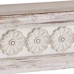 Buy 🛒 White Chinese fir wood Vintage Wall Shelf, 6" x 36" x 5" by Ivory and Iris 🔥 -Cheap Ivory and Iris Store D502387S 4