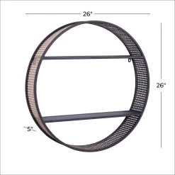 Buy 👍 Black Iron Contemporary Wall Shelves, 26" x 26" x 5" by Ivory and Iris ✨ -Cheap Ivory and Iris Store D502389S 8