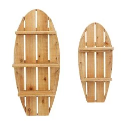 Hot Sale π Set of 2 Brown Fir Coastal Wall Shelf, 8" x 32" x 14" by Ivory and Iris π₯