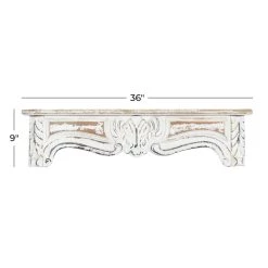 Deals 👏 White Wood Vintage Wall Shelf, 9" x 36" x 6" by Ivory and Iris 🔔 -Cheap Ivory and Iris Store D502399S 7