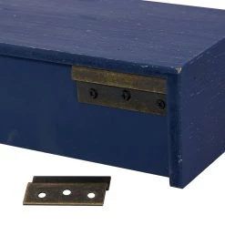 Flash Sale 😍 Blue Wood Contemporary Wall Shelf, 3" x 32" x 10" by Ivory and Iris ⭐ -Cheap Ivory and Iris Store D502402S 5