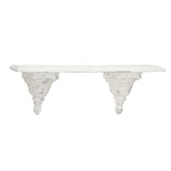 Deals π White Wood Vintage Wall Shelf, 11" x 32" x 6" by Ivory and Iris π