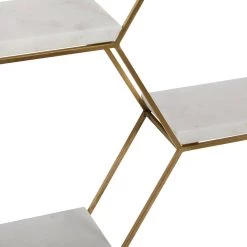 Best Sale 🔔 Gold Marble Contemporary Wall Shelf, 24" x 24" x 6" by Ivory and Iris ✔️ -Cheap Ivory and Iris Store D502415S 3