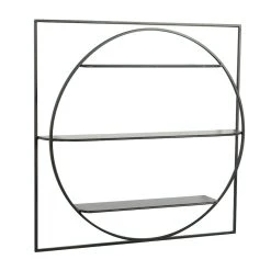 Buy π Black Metal Contemporary Wall Shelf, 32" x 32" x 5" by Ivory and Iris π