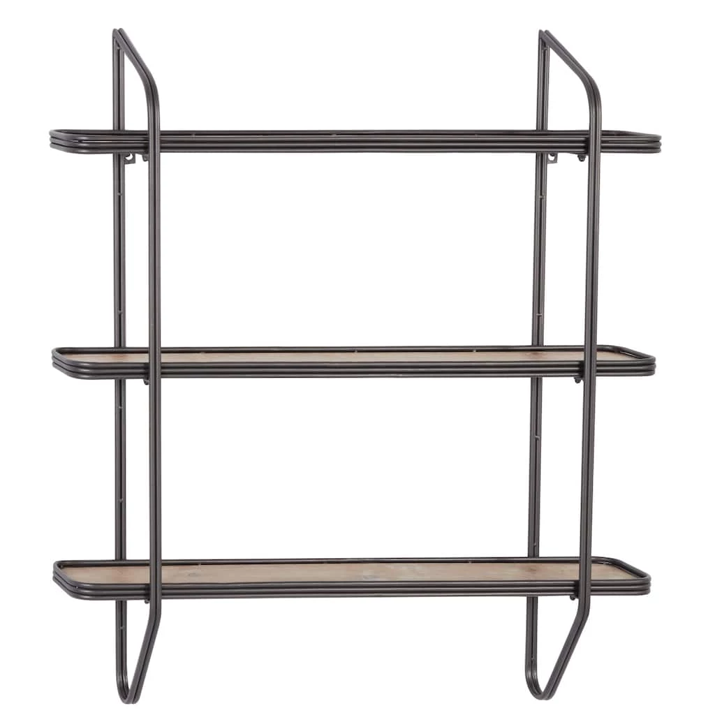 New β Gray Metal and Wood Industrial Wall Shelves, 34" x 32" x 6" by Ivory and Iris π 1 New β Gray Metal and Wood Industrial Wall Shelves, 34" x 32" x 6" by Ivory and Iris π