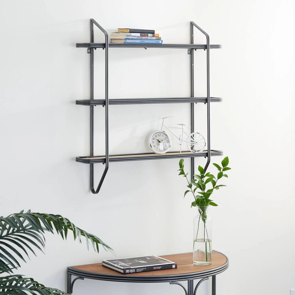 New β Gray Metal and Wood Industrial Wall Shelves, 34" x 32" x 6" by Ivory and Iris π 7 New β Gray Metal and Wood Industrial Wall Shelves, 34" x 32" x 6" by Ivory and Iris π - Image 7