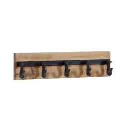Best Pirce ✔️ Brown Wood Industrial Wall Hooks, 6" x 24" x 4" by Ivory and Iris ✨ -Cheap Ivory and Iris Store D502445S 3