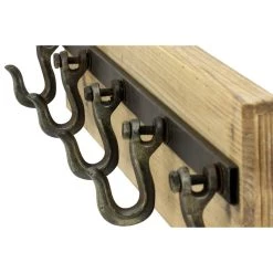 Best Pirce ✔️ Brown Wood Industrial Wall Hooks, 6" x 24" x 4" by Ivory and Iris ✨ -Cheap Ivory and Iris Store D502445S 4