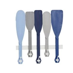 Outlet 🌟 Blue Wood Coastal Wall Hook, 26" x 23" x 4" by Ivory and Iris ⌛