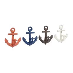 Deals ⭐ Set of 4 Multi Colored Metal Coastal Wall Hook, 5" x 7" by Ivory and Iris 🥰