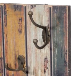 Wholesale 💯 Multi Colored Wood Rustic Wall Hook, 8" x 28" x 3" by Ivory and Iris 🥰 -Cheap Ivory and Iris Store D502453S 3